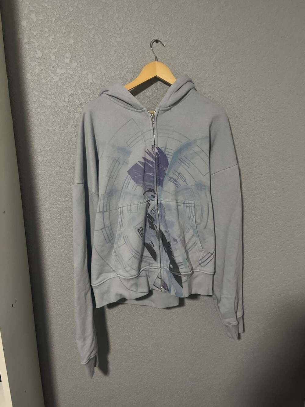 Evangelion Rei Ayanami Pholo Double Zipper Zip Up Hoodie Insane Backpiece